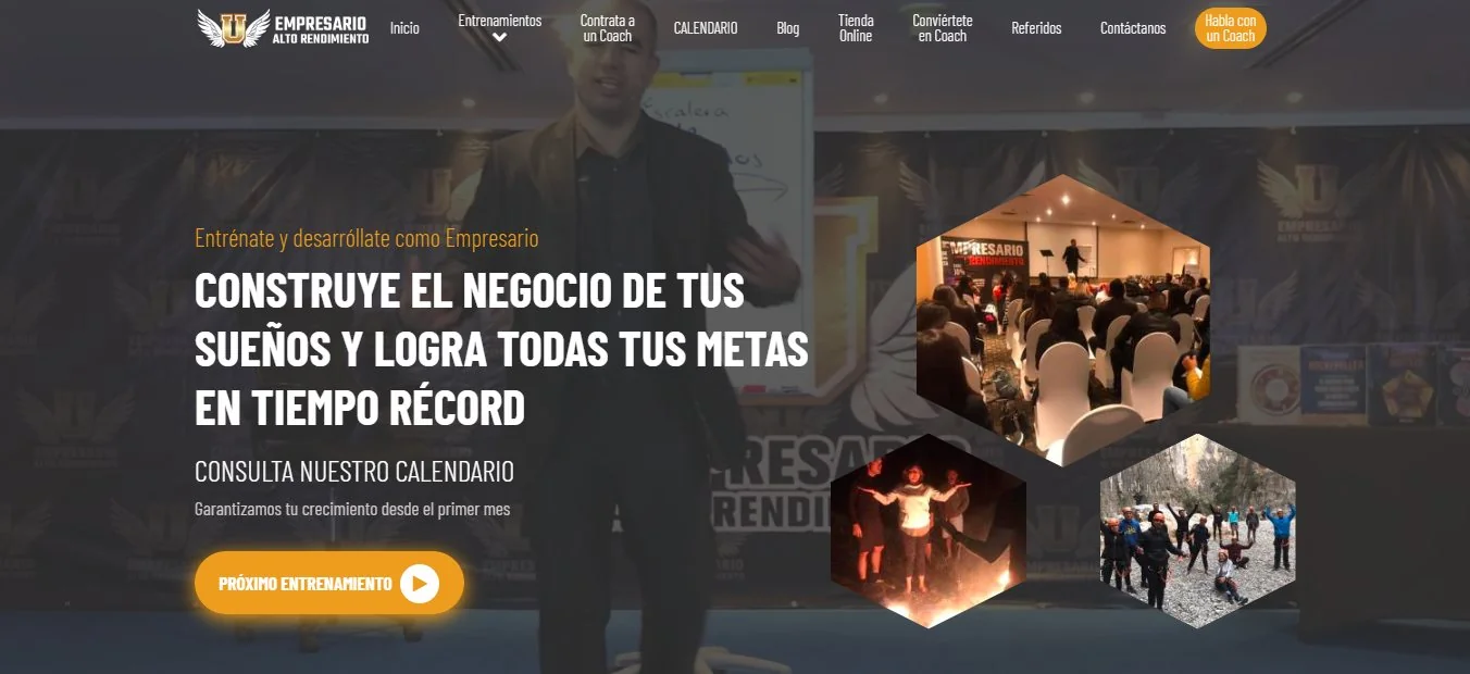 Sitio de Web de Eventos de Coaching Empresarial